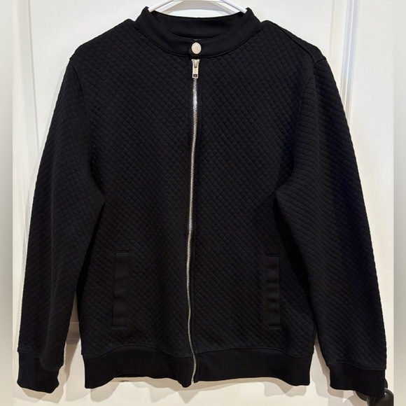 Women's H&M Quilted Black Full Zip Up Jacket Size Medium - Picture 3 of 7